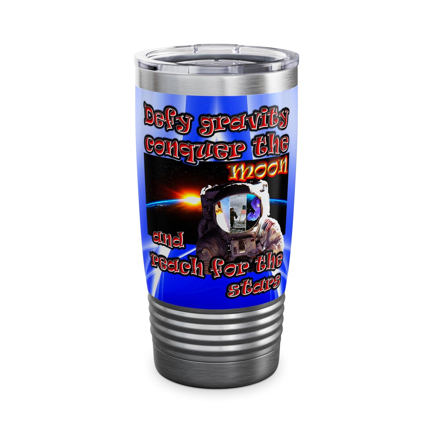 defy conquer reach - Ringneck Tumbler, 20oz (blue-white wave)
