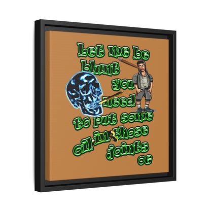 og - framed canvas art (light brown)