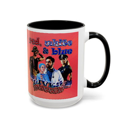 rw&b lives matter - Accent Mug (yellow-orange wave)