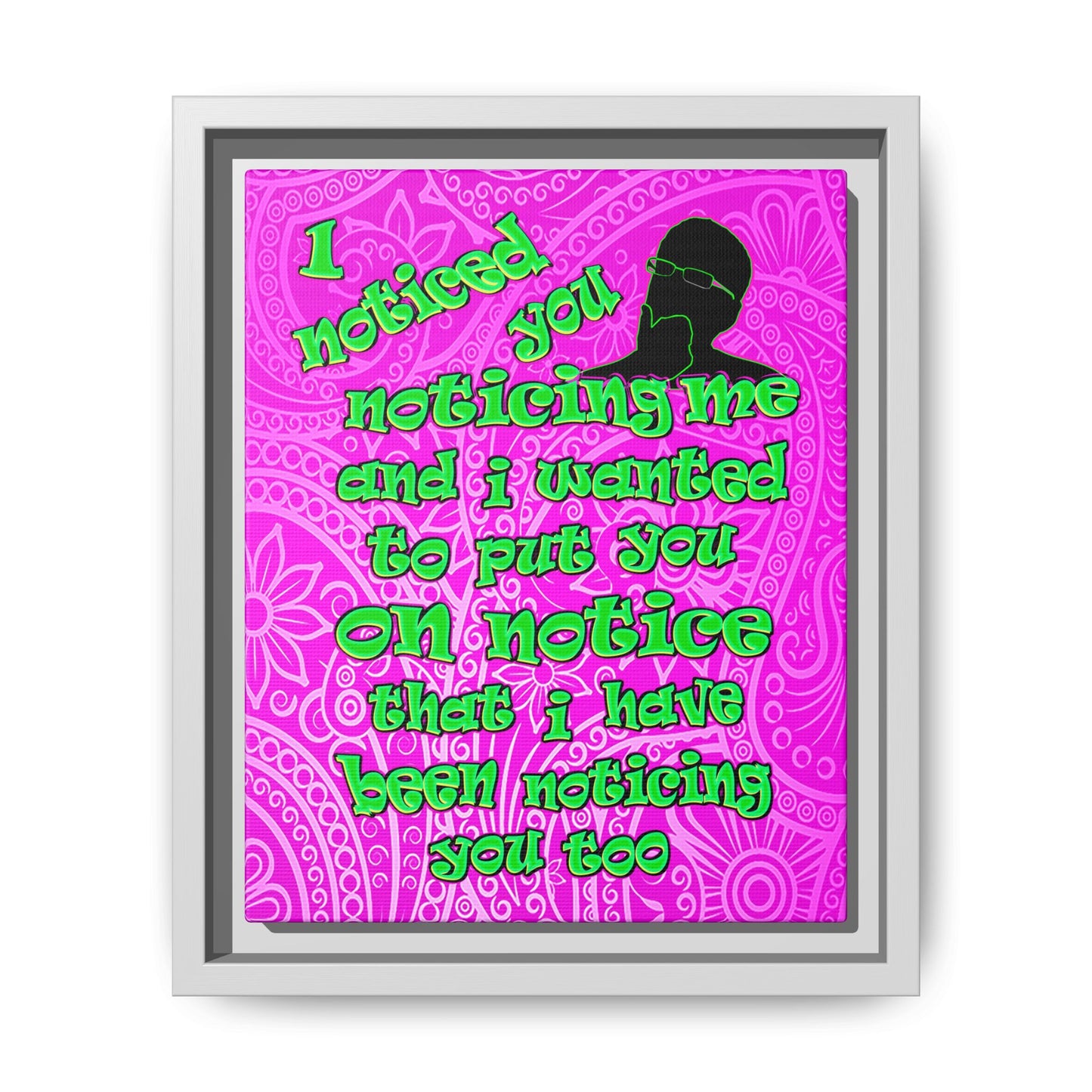 noticed you noticing - framed canvas art (pink swirl)