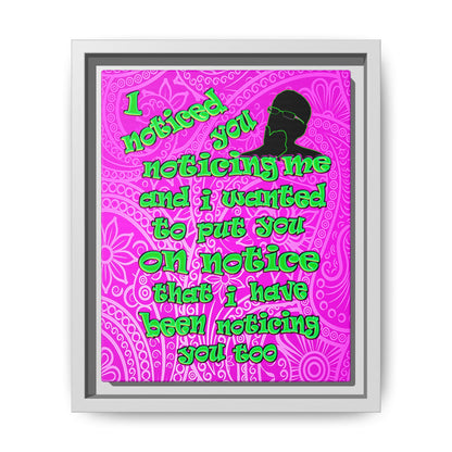 noticed you noticing - framed canvas art (pink swirl)