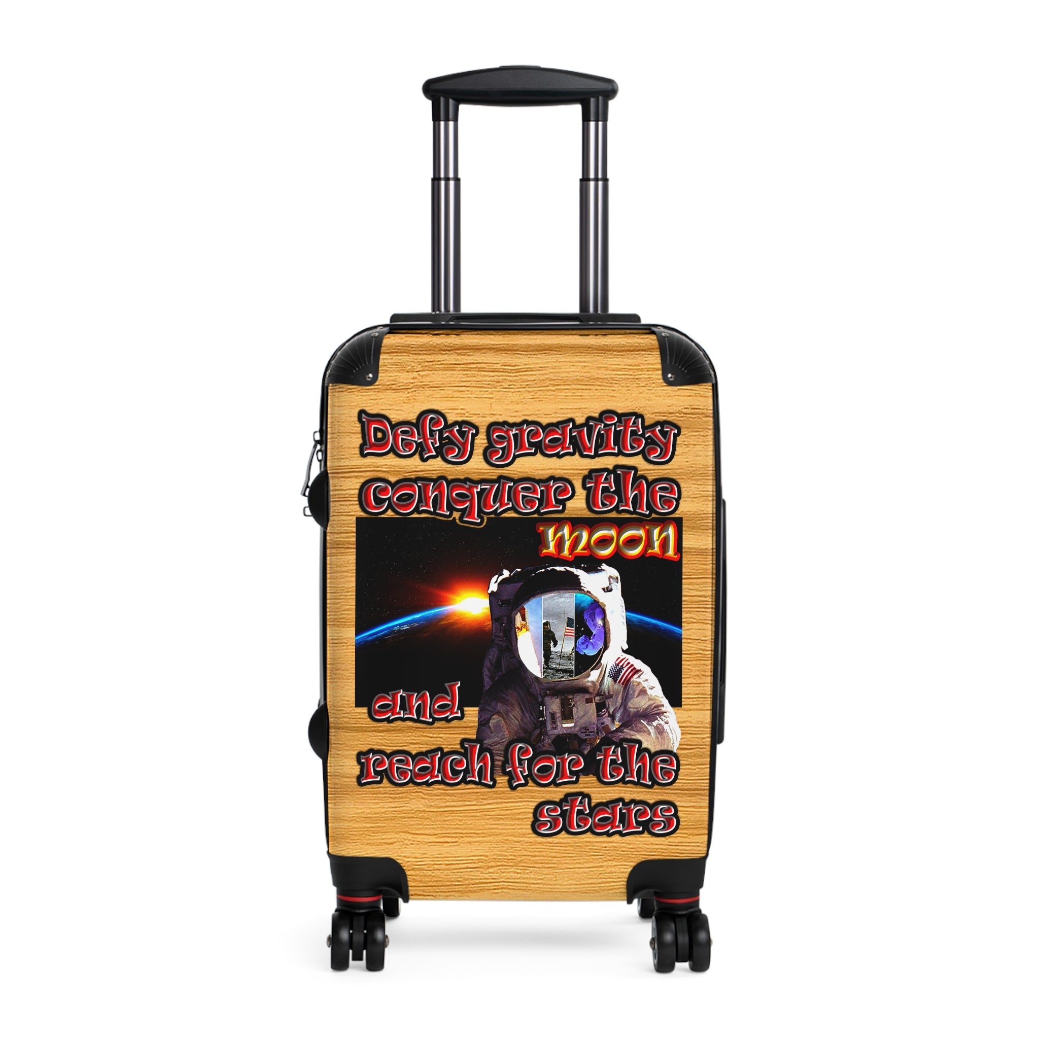 defy conquer reach - suitcase (butterscotch wood finish)