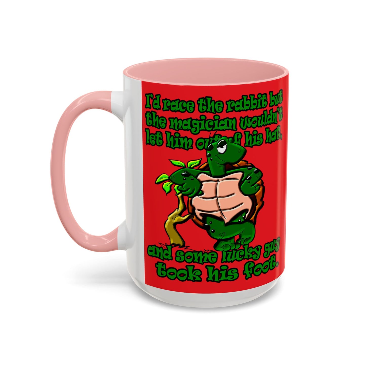 turtle race - Accent Mug (red)