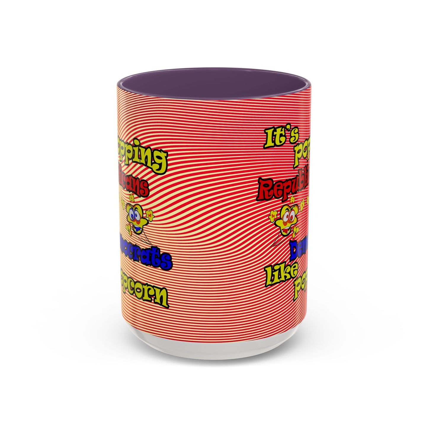 popping like popcorn - Accent Mug (yellow-orange wave)