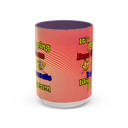 popping like popcorn - Accent Mug (yellow-orange wave)