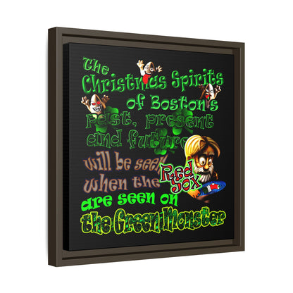 christmas spirits of boston - framed canvas art (black)