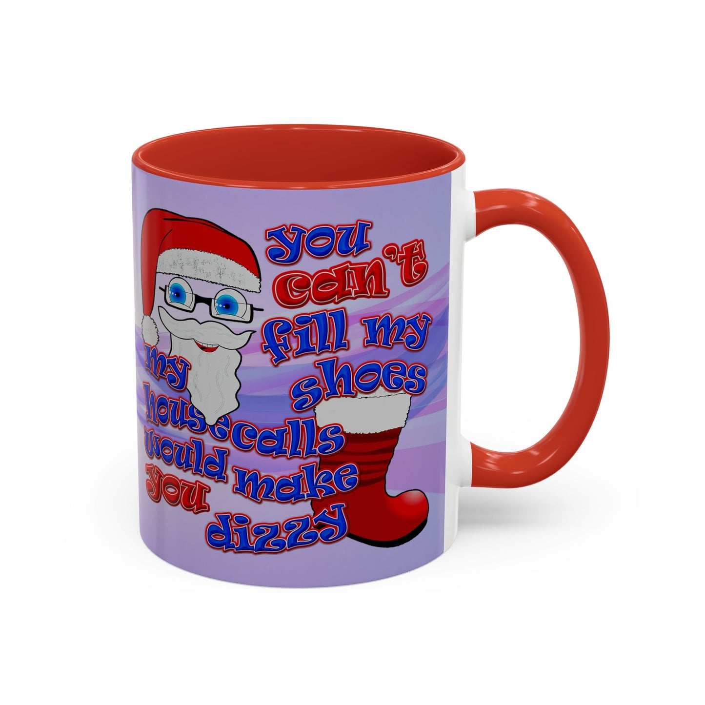 santa's shoes - Accent Mug (light blue-pink wave)