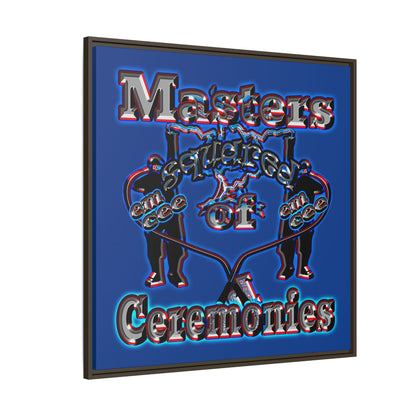 em cee squared - framed canvas art (dark blue)
