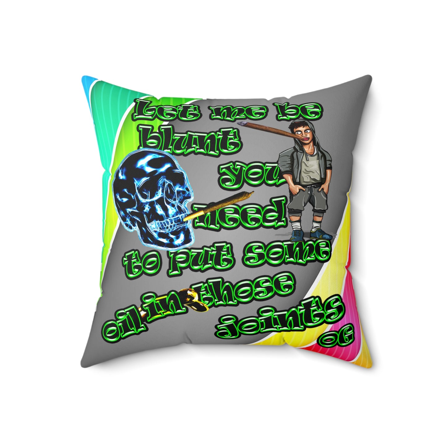 og - Spun Polyester Square Pillow - (rainbow split)