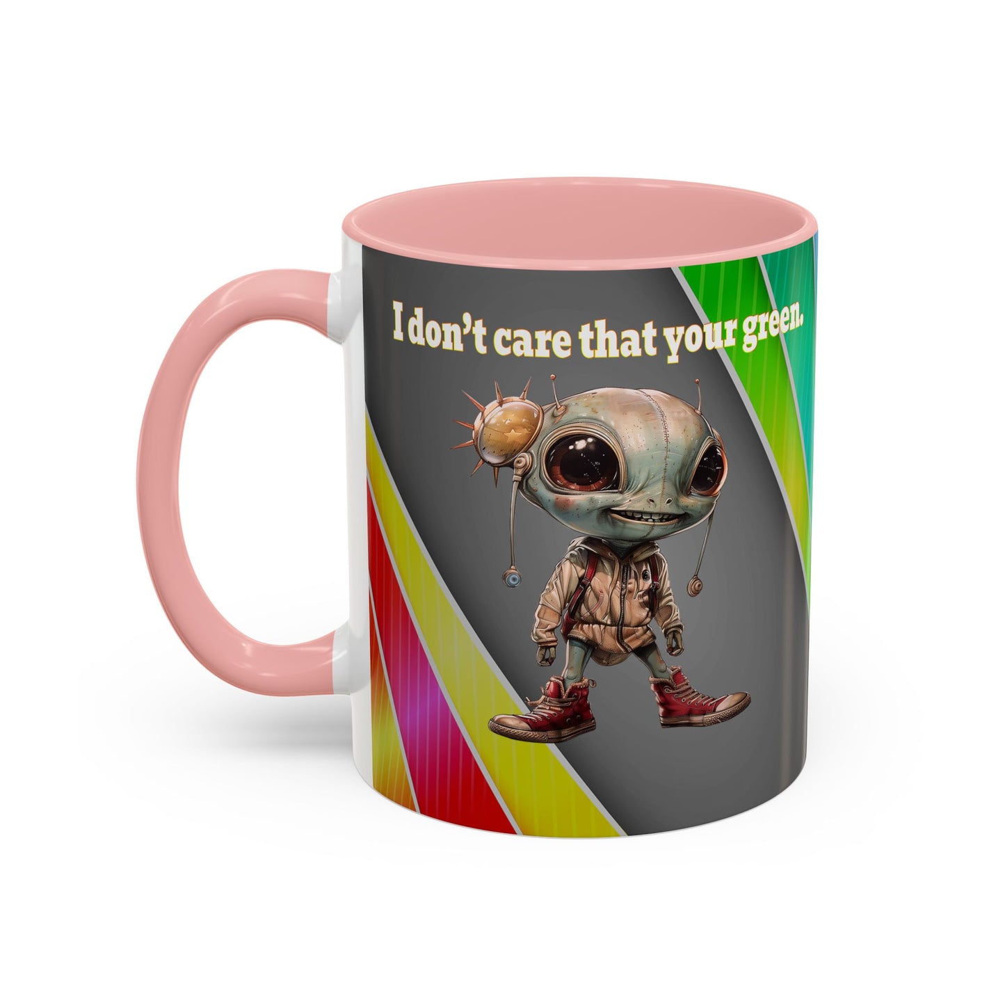 I don't care that your grey - Accent Mug (rainbow split)