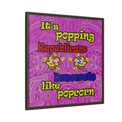 popping like popcorn - framed canvas art (pink swirl)