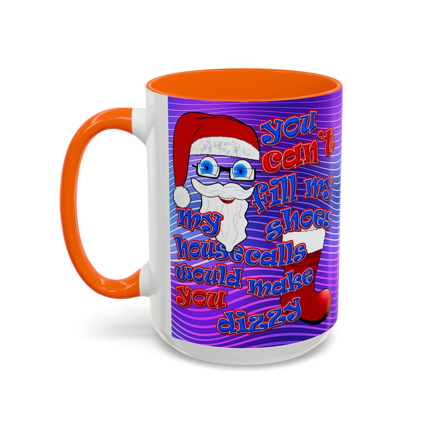 santa's shoes - Accent Mug (purple wave)