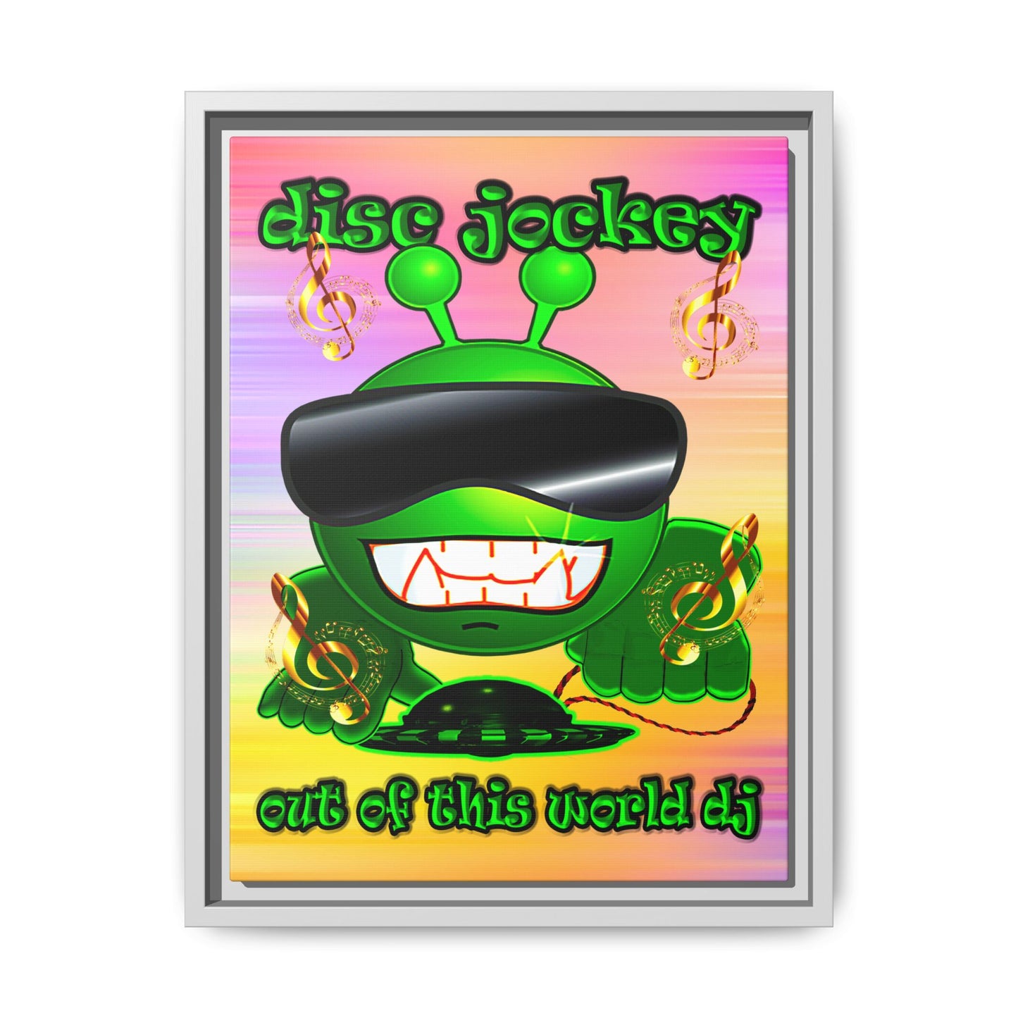 disc jockey - framed canvas art (color blur)