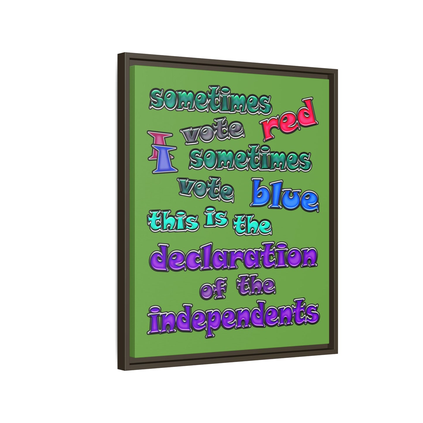 declaration of the independents - framed canvas art (green)