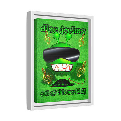 disc jockey - framed canvas art (green turf)