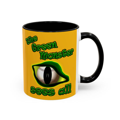 green monster - Accent Mug (yellow)