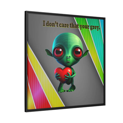 I don't care that your grey - framed canvas art (rainbow split)