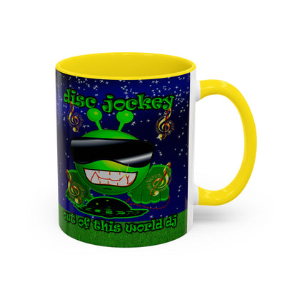 disc jockey - Accent Mug ('snoops' background)