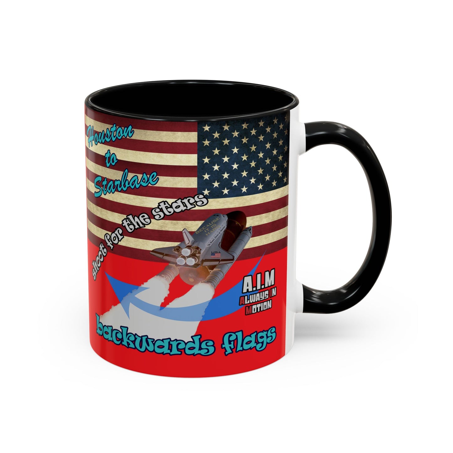 shoot for the stars - Accent Mug (red)