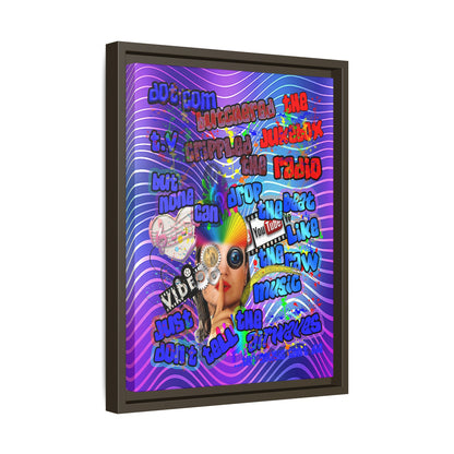 drop the beat - framed canvas art (purple wave)