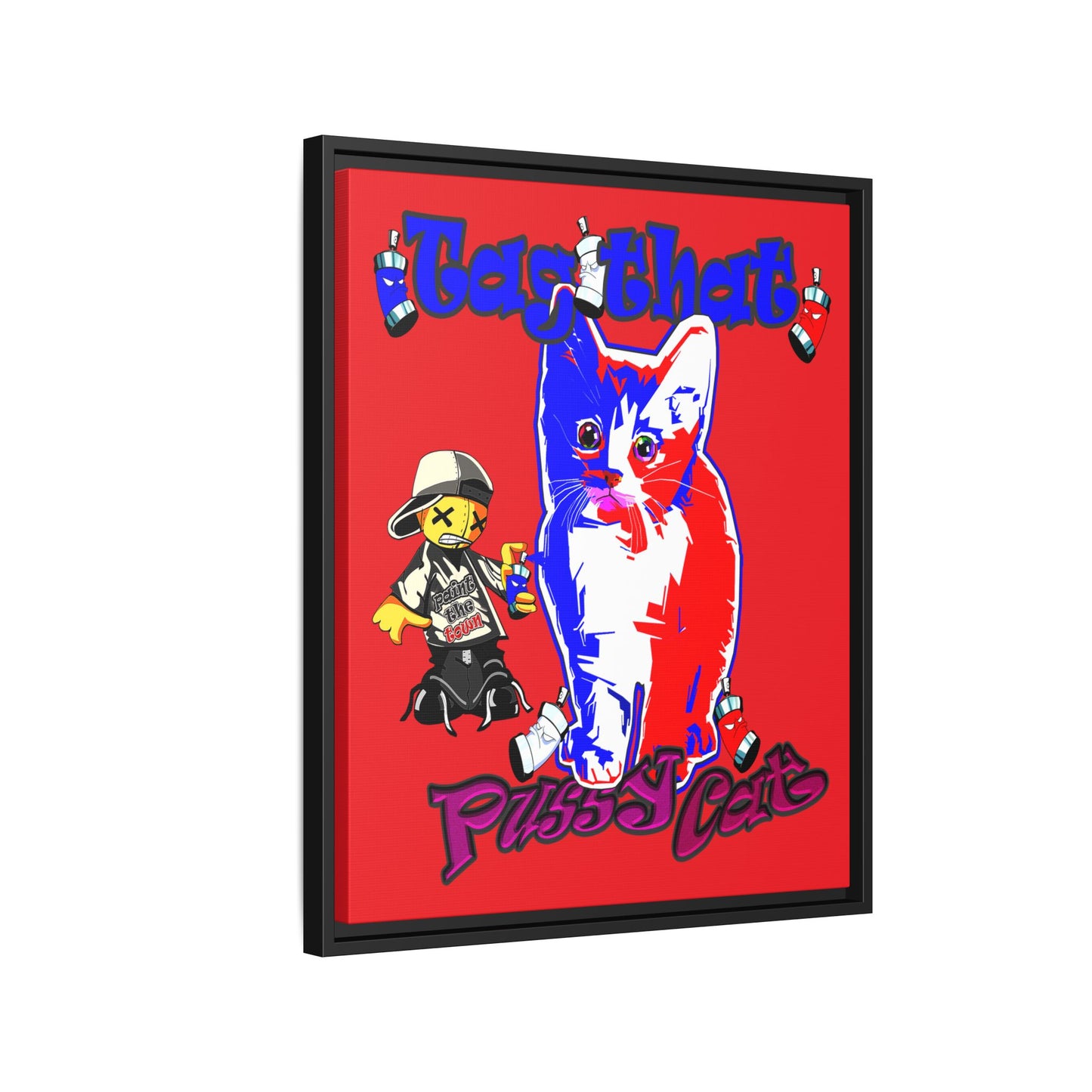 tag that - framed canvas art (red)