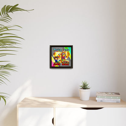 love peace - framed canvas art (rainbow split)