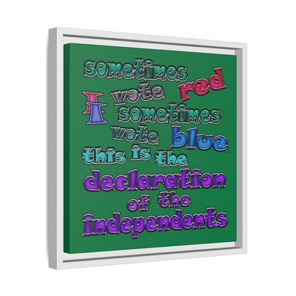 declaration of the independents - framed canvas art (dark green)