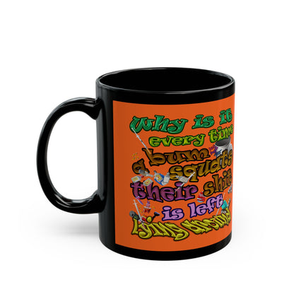 the bum's shit - Black Mug (orange)