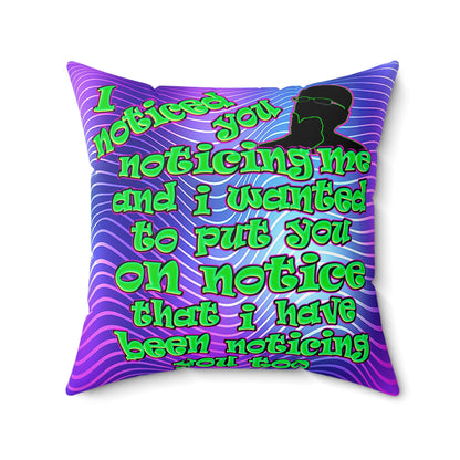 noticed you noticing - Spun Polyester Square Pillow - (purple wave)