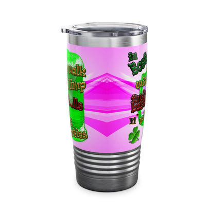 celtics logo - Ringneck Tumbler, 20oz (light blue-pink wave)