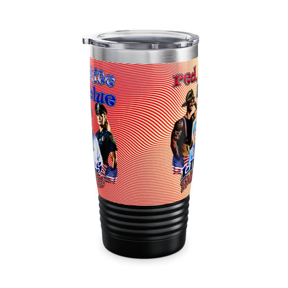 rw&b lives matter - Ringneck Tumbler, 20oz (yellow-orange wave)