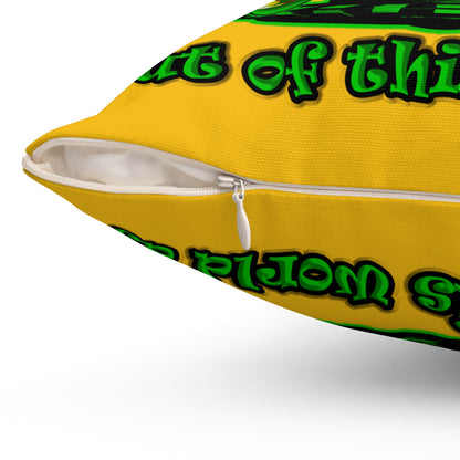disc jockey - Spun Polyester Square Pillow - (yellow)