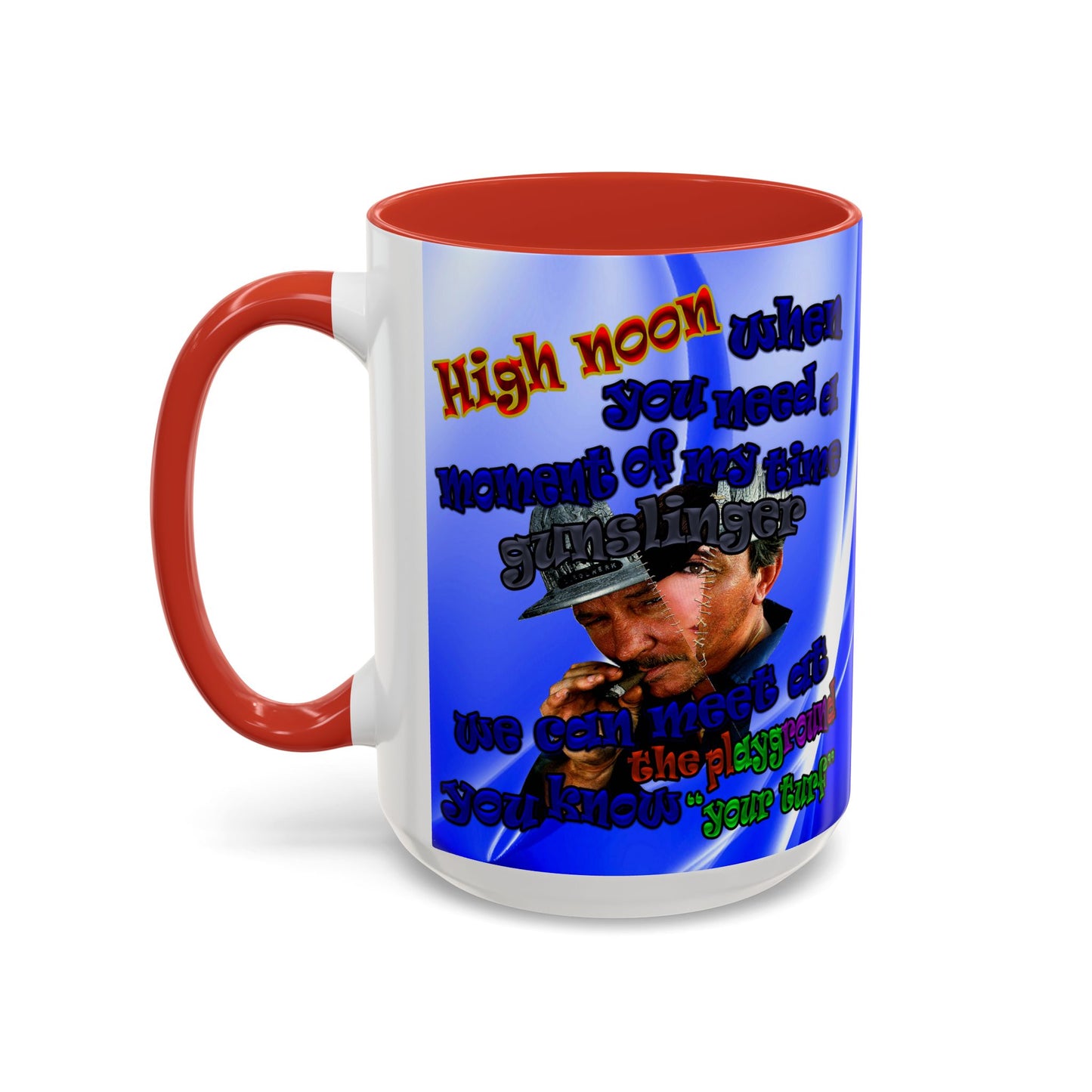 high noon - Accent Mug (blue-white wave)