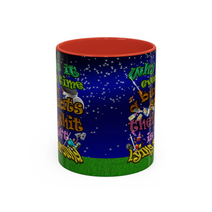 the bum's shit - Accent Mug ('snoops' background)