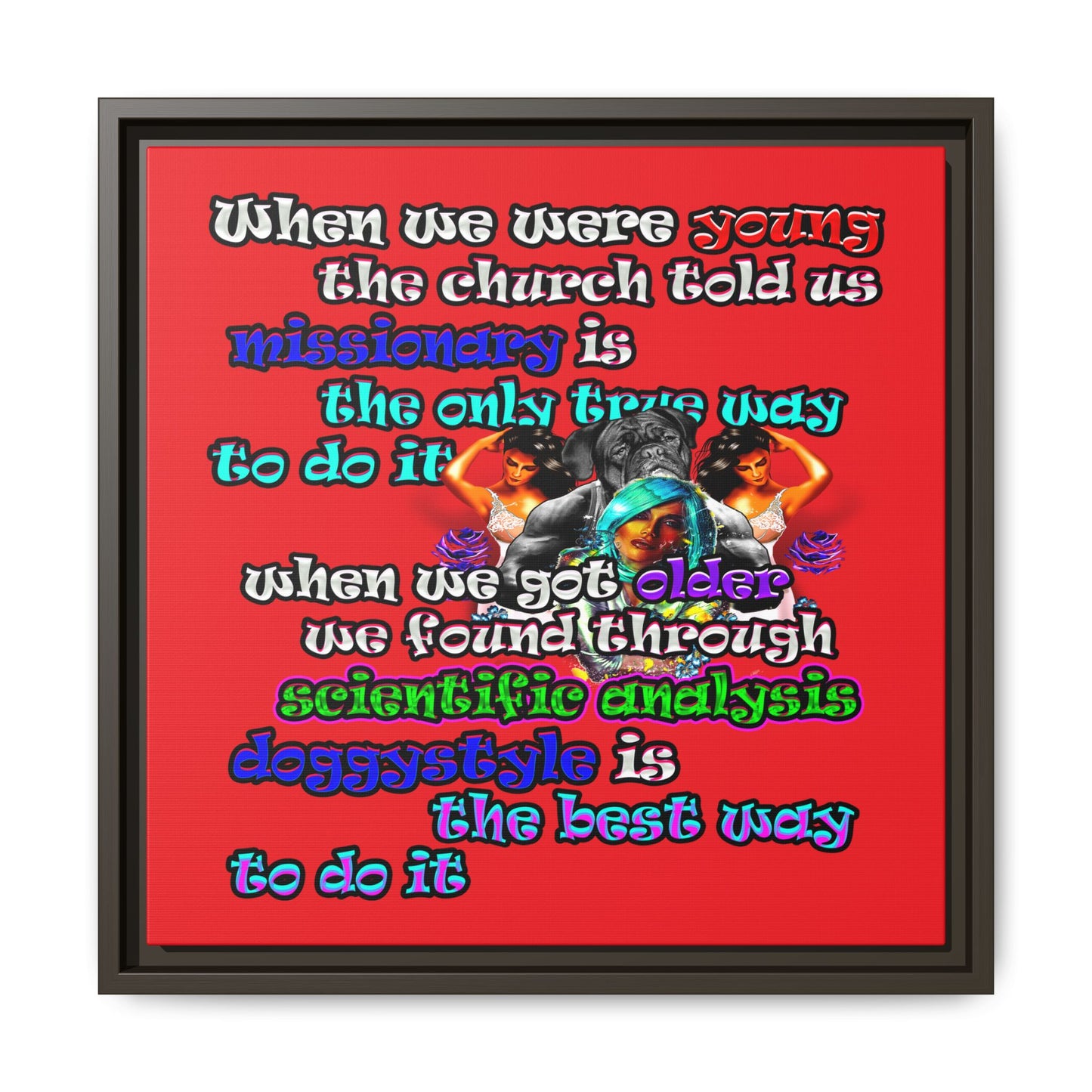 doggystyle - framed canvas art (red)