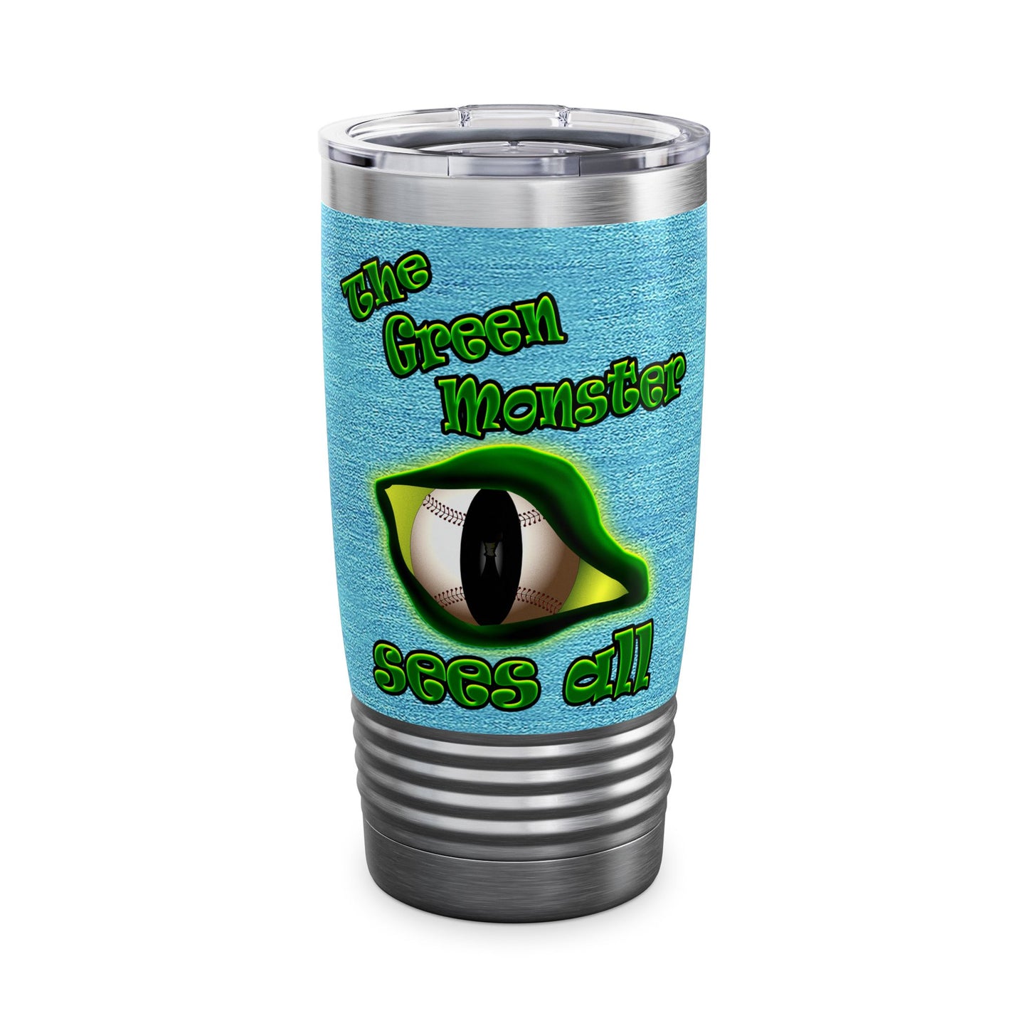 green monster - Ringneck Tumbler, 20oz (faded blue)