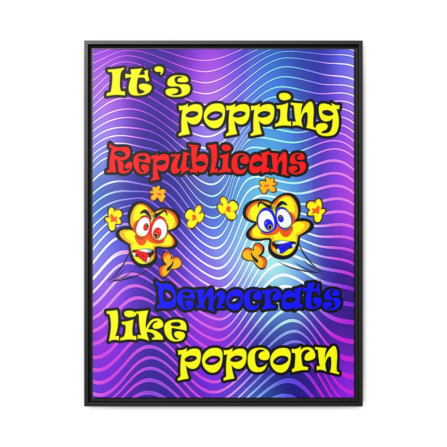popping like popcorn - framed canvas art (purple wave)