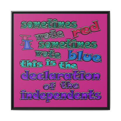 declaration of the independents - framed canvas art (pink)