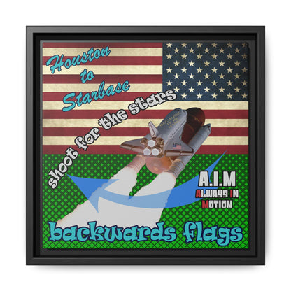 shoot for the stars - framed canvas art (logo green)