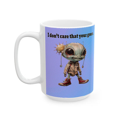 I don't care that your grey - White Mug (light blue-purple wave)