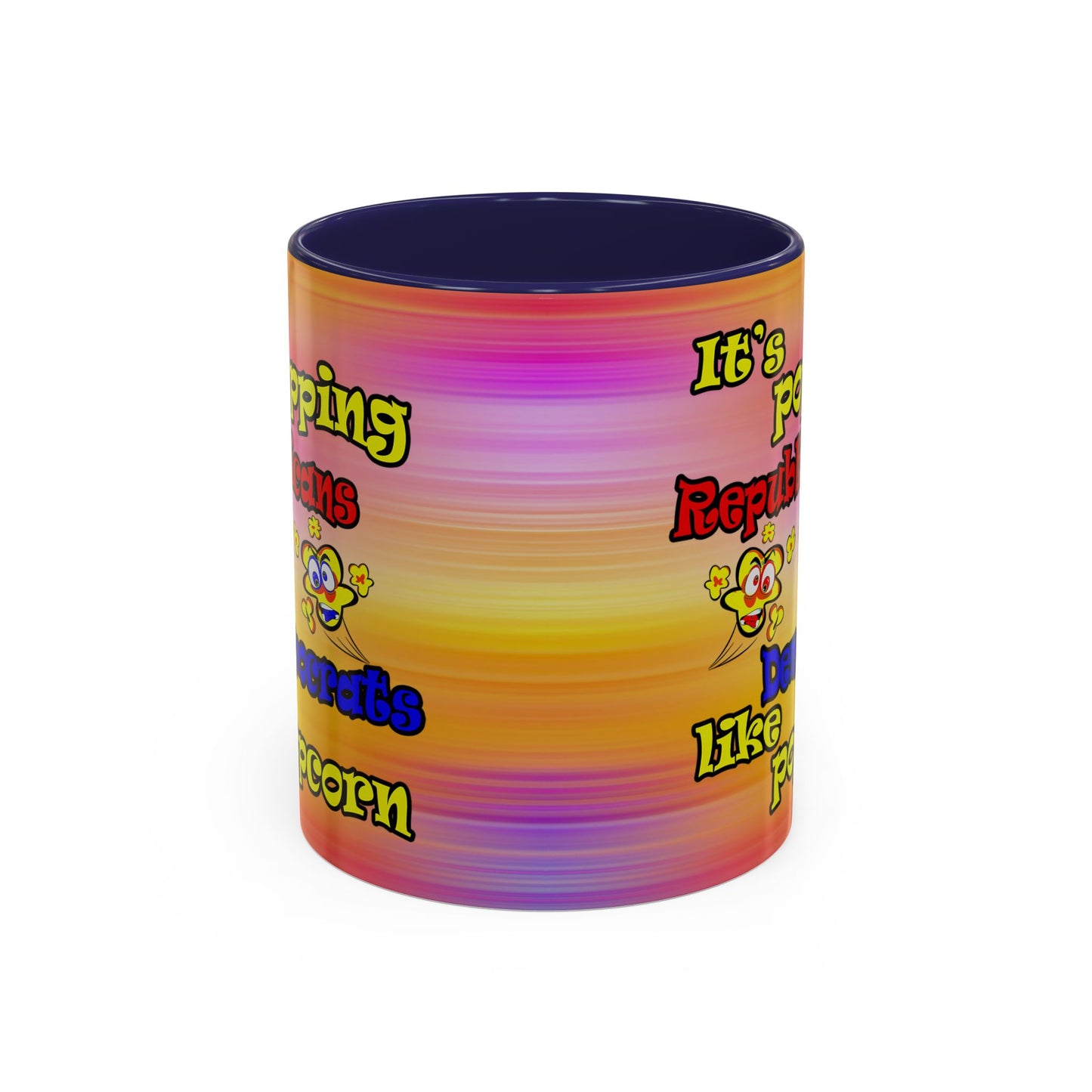 popping like popcorn - Accent Mug (color blur)