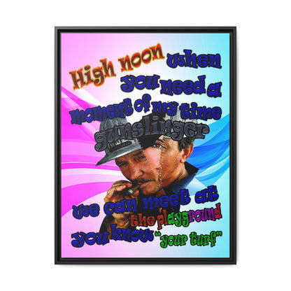 high noon - framed canvas art (light blue-pink wave)