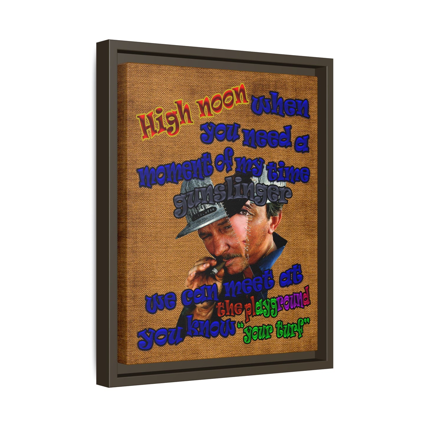 high noon - framed canvas art (brown papyrus)