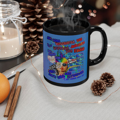 drop the beat - Black Mug (light blue-purple wave)