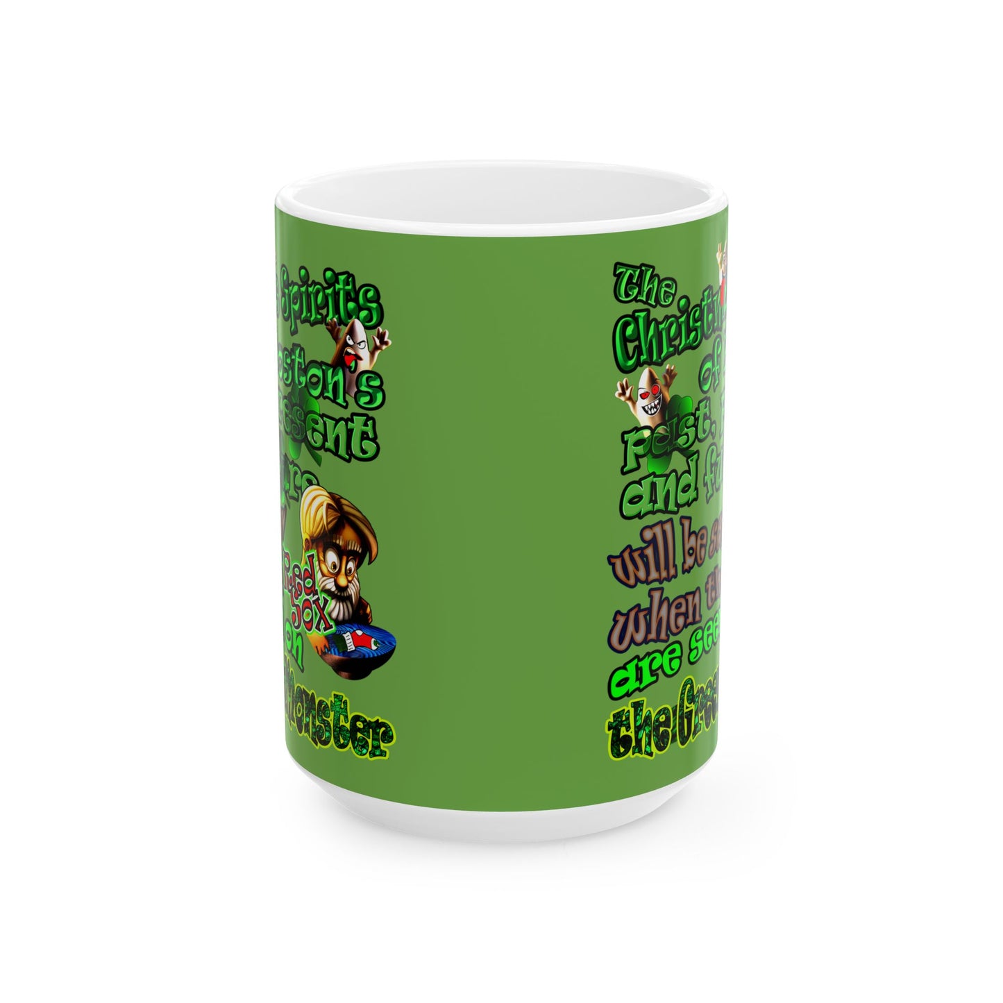 christmas spirits of boston - White Mug (green)