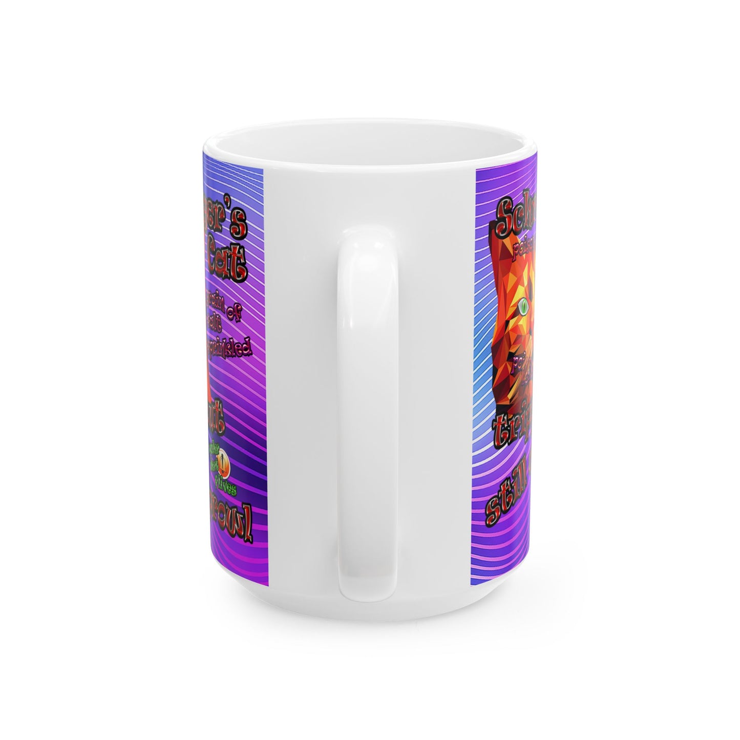 schrodinger's cat - White Mug (purple wave)