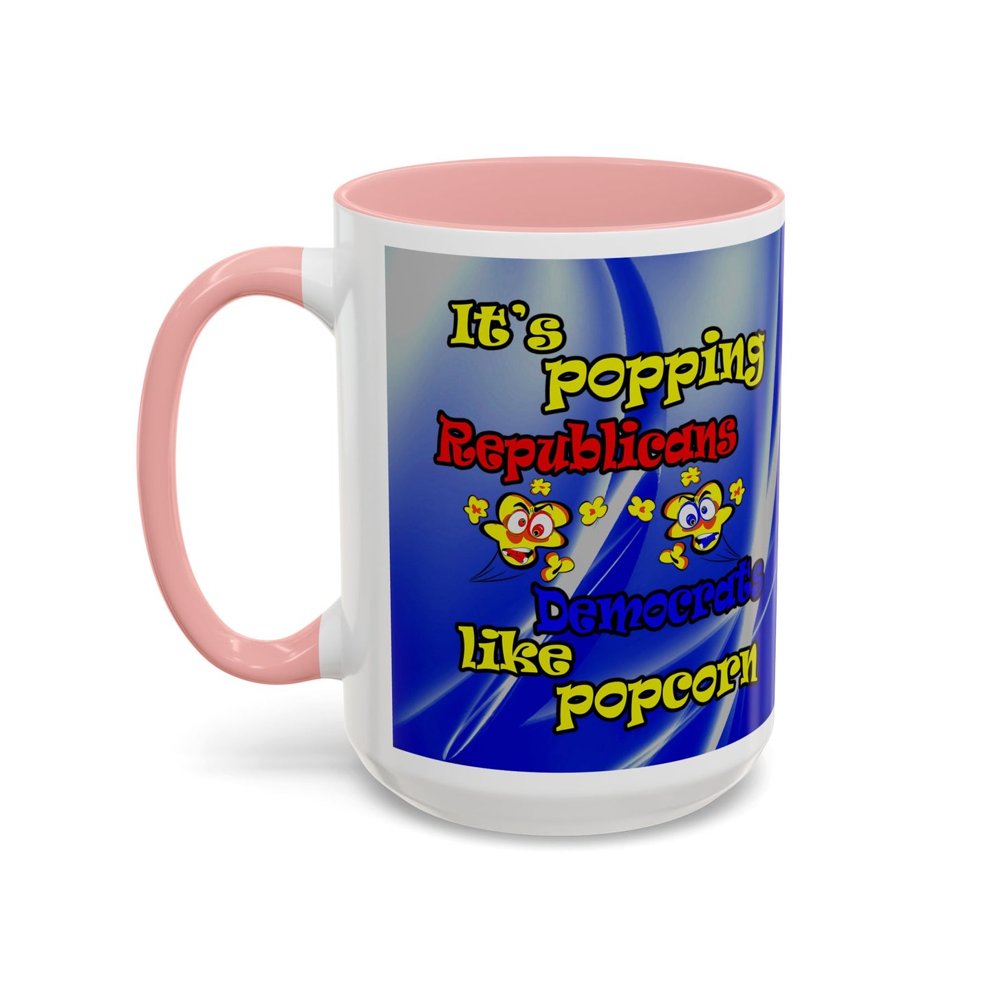 popping like popcorn - Accent Mug (blue-white wave)
