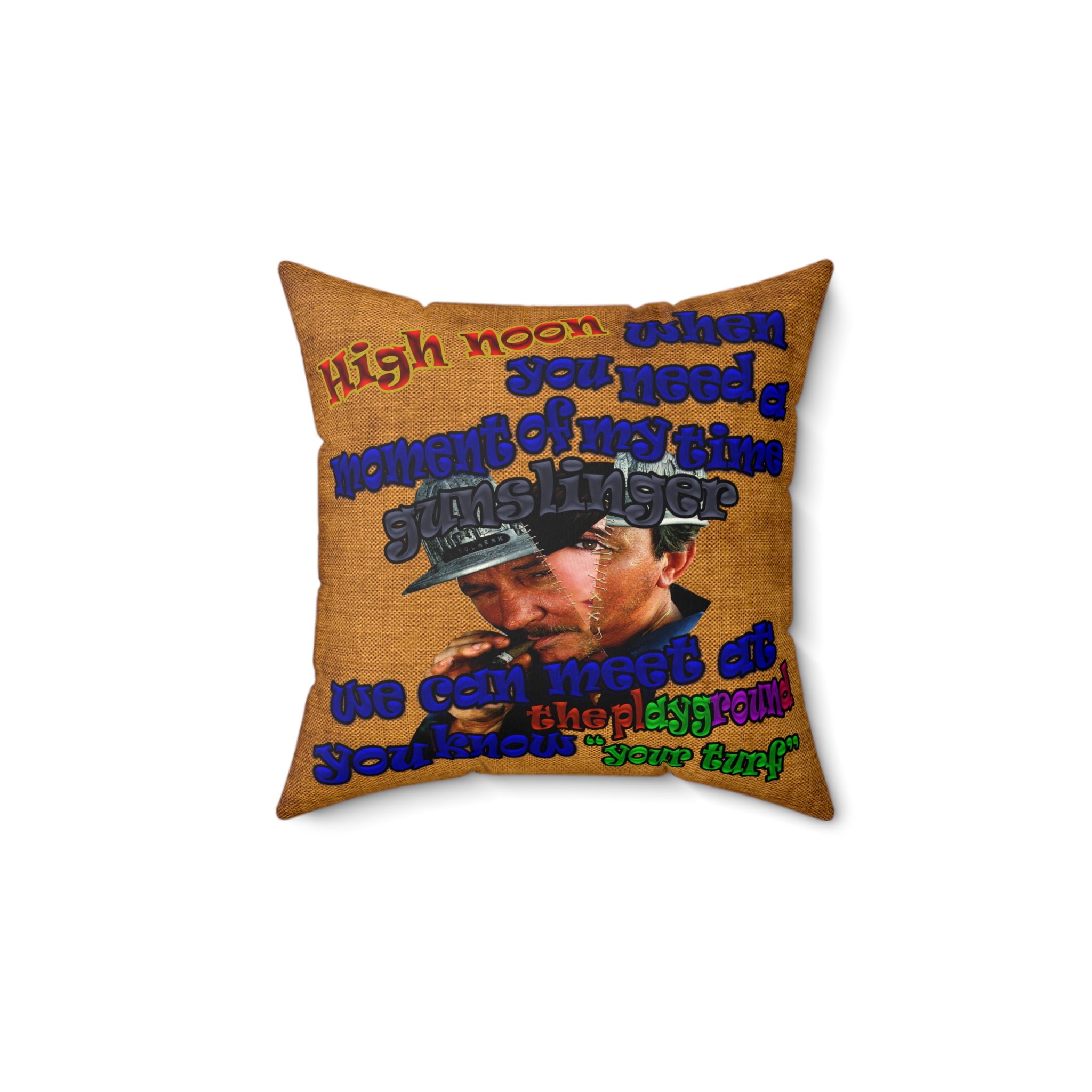 high noon - Faux Suede Square Pillow - (dichromatic brown papyrus)