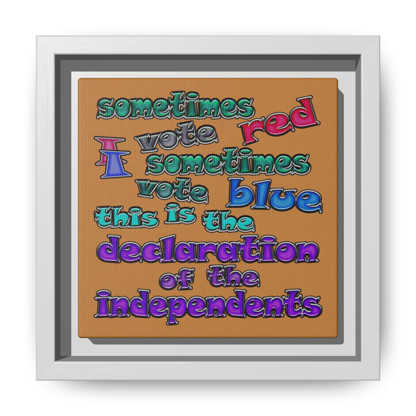 declaration of the independents - framed canvas art (light brown)