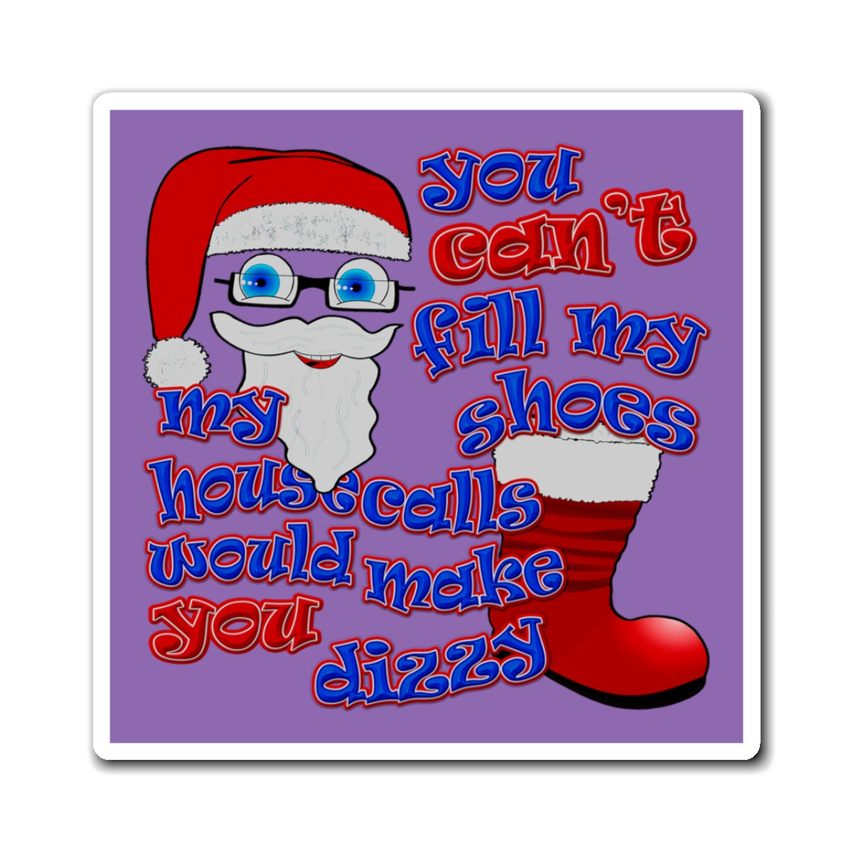 santa's shoes - Magnets - (light purple)